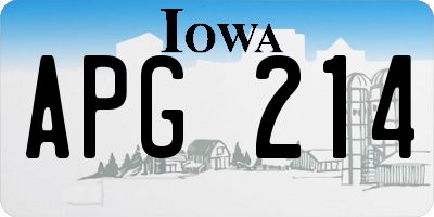 IA license plate APG214