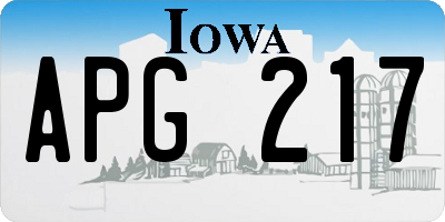 IA license plate APG217