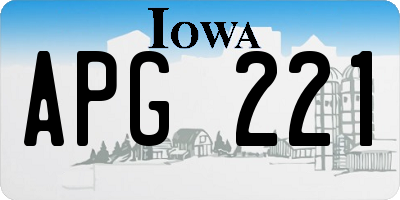 IA license plate APG221
