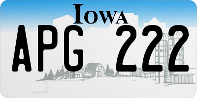 IA license plate APG222