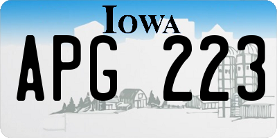 IA license plate APG223