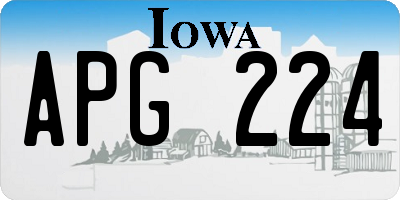 IA license plate APG224