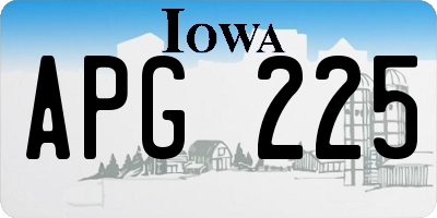 IA license plate APG225