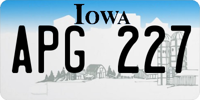 IA license plate APG227