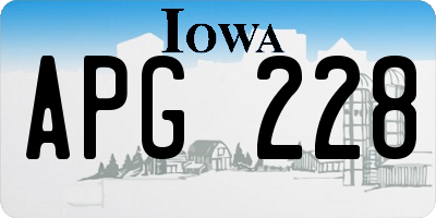 IA license plate APG228