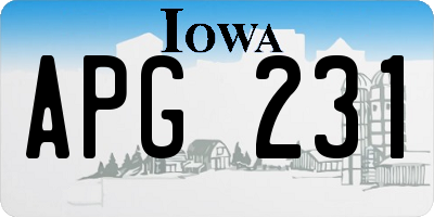 IA license plate APG231