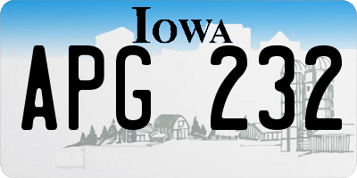 IA license plate APG232