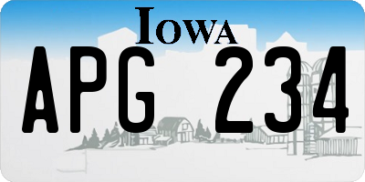IA license plate APG234