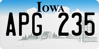 IA license plate APG235