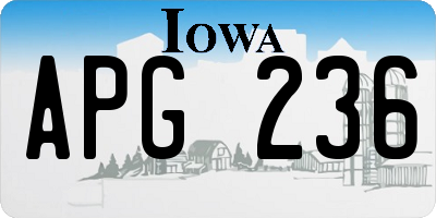 IA license plate APG236
