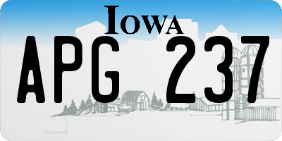 IA license plate APG237