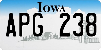 IA license plate APG238