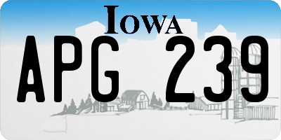 IA license plate APG239