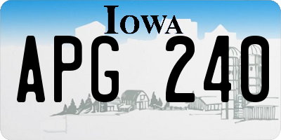 IA license plate APG240