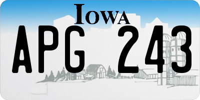 IA license plate APG243