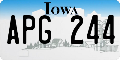 IA license plate APG244