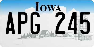 IA license plate APG245