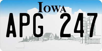 IA license plate APG247