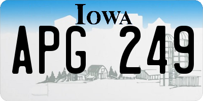 IA license plate APG249
