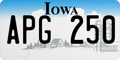 IA license plate APG250