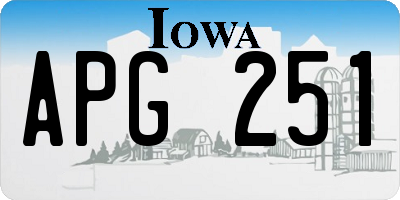 IA license plate APG251