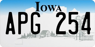 IA license plate APG254