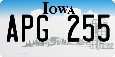 IA license plate APG255