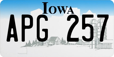 IA license plate APG257