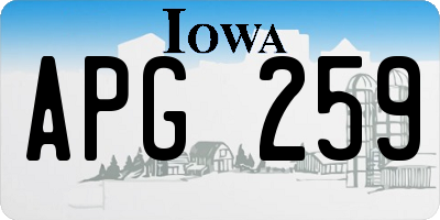 IA license plate APG259