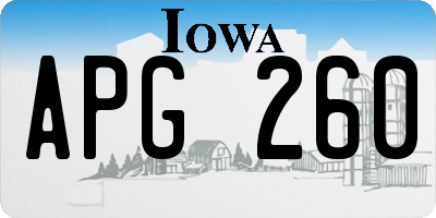 IA license plate APG260