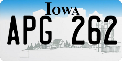 IA license plate APG262