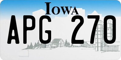 IA license plate APG270