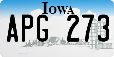 IA license plate APG273