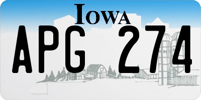 IA license plate APG274