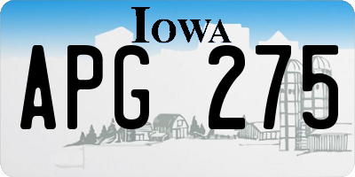 IA license plate APG275