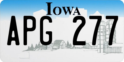 IA license plate APG277