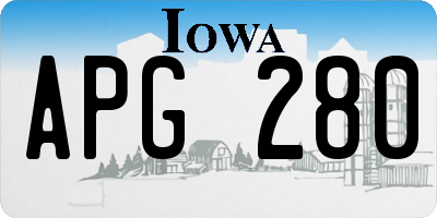 IA license plate APG280
