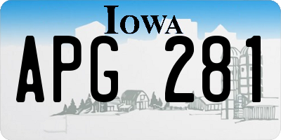 IA license plate APG281