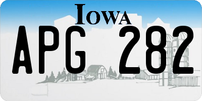 IA license plate APG282