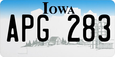 IA license plate APG283