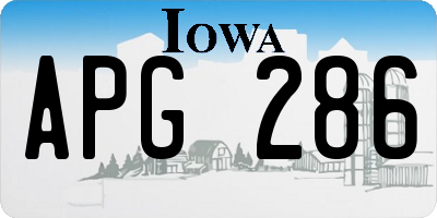 IA license plate APG286