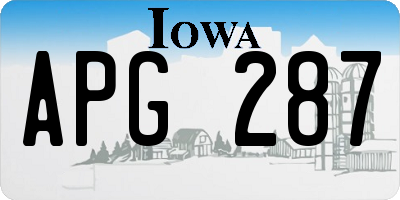 IA license plate APG287