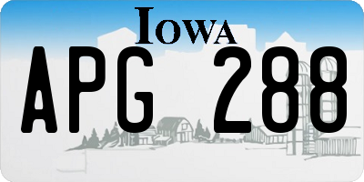 IA license plate APG288