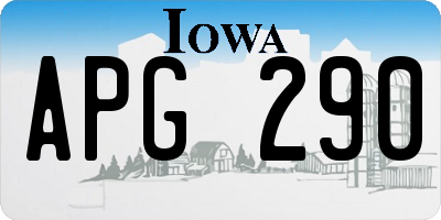 IA license plate APG290