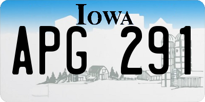 IA license plate APG291
