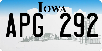 IA license plate APG292
