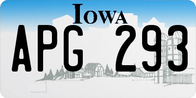 IA license plate APG293