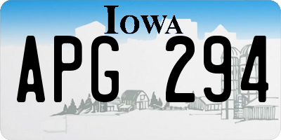 IA license plate APG294
