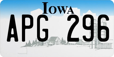 IA license plate APG296