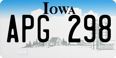 IA license plate APG298